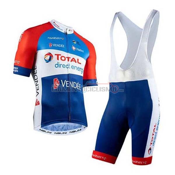 Abbigliamento Ciclismo Direct Energie Manica Corta 2020 Rosso Blu Bianco